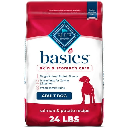 UPC: 0840243105458 | Blue Buffalo Basics Skin & Stomach Care Salmon and Potato Dry Dog Food for Adult Dogs  Whole Grain  24 lb. Bag