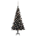 thumbnail image 1 of Charmma Artificial Christmas Tree with LEDs&Ball Set Black 47.2" PVC (329179+330097), 1 of 12
