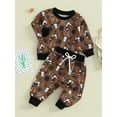 thumbnail image 2 of KelaJuan Baby Boys Autumn 2PCS Pants Sets Long Sleeve Cattle Head Cactus Print Sweatshirt Drawstring Pants Sets, 2 of 6