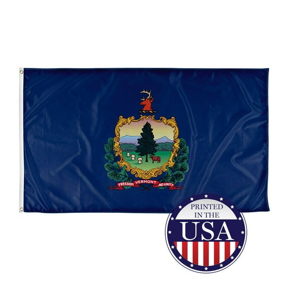 Vermont State Flag - 3ft x 5ft Knitted Polyester, State Flag Collection, Made in The USA