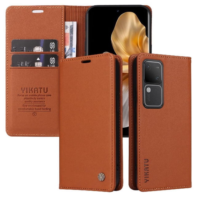 Funda para VIVO V30 5G/V30 Pro 5G Estuche de Cuero PU Tipo Cartera con Ranuras para Tarjetas y Cierre Magnético