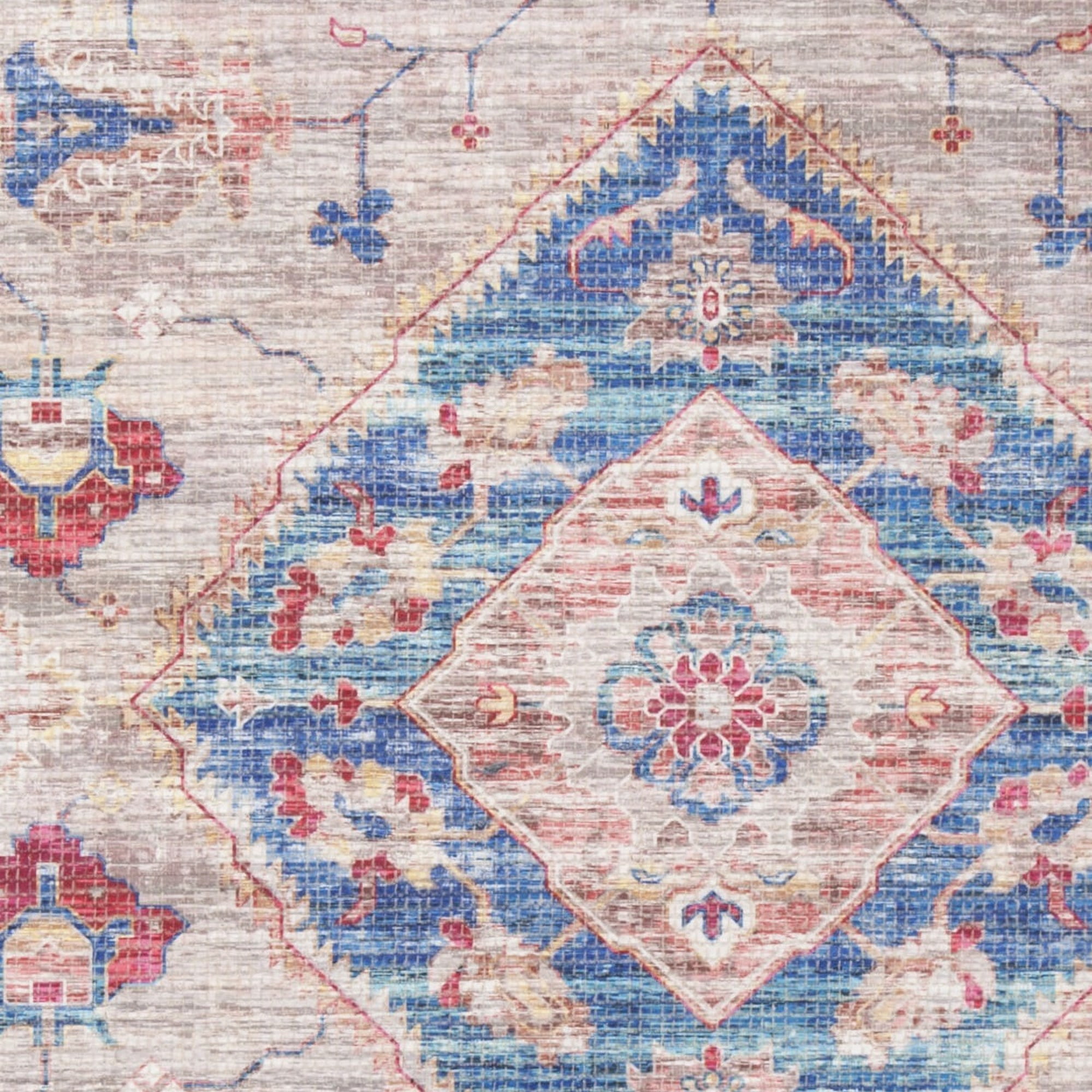 SAFAVIEH Saffron Cara Floral Bordered Area Rug, Rust/Ivory, 4' x 6'