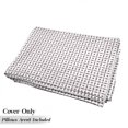 thumbnail image 5 of Stripes Floor Pillow Lounger Cover, Lines in Checkered Design with Stellar Squares Pattern in Monochrome Style, Nap Mat Printed Fabric Case for 5 Pillows, 88" x 27", Eggplant and White, by Ambesonne, 5 of 5