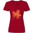 thumbnail image 3 of Inktastic Red Canadian Maple Leaf Women's V-Neck T-Shirt, 3 of 5