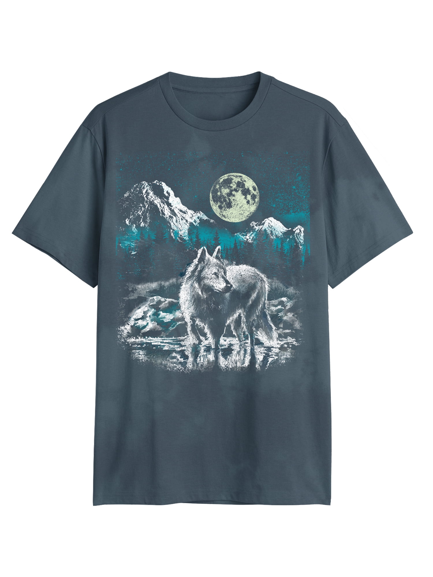 Wolf Night, Men's & Big Men's Graphic Tee Shirt, Sizes S-3XL