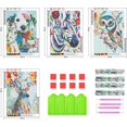 thumbnail image 5 of ER Kits de pintura de diamante, paquete de 4 pintura de diamante para niños y adultos, kit completo de bordado de diamantes, animales, pintura de diamante 5D, diamantes de imitación, perro, caballo, búho, ciervo para decoración de la pared del hogar Rojo Verde, 5 of 5