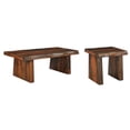 thumbnail image 1 of Pemberly Row 2-piece Solid Wood Living Room Table Set in Dark Brown, 1 of 13