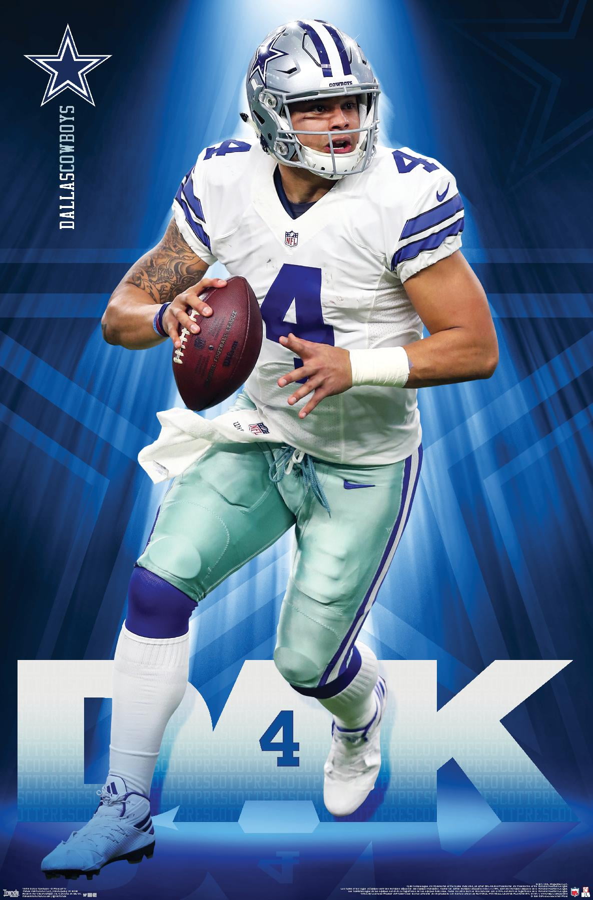 NFL Dallas Cowboys Dak Prescott 17 Wall Poster, 22.375" x 34
