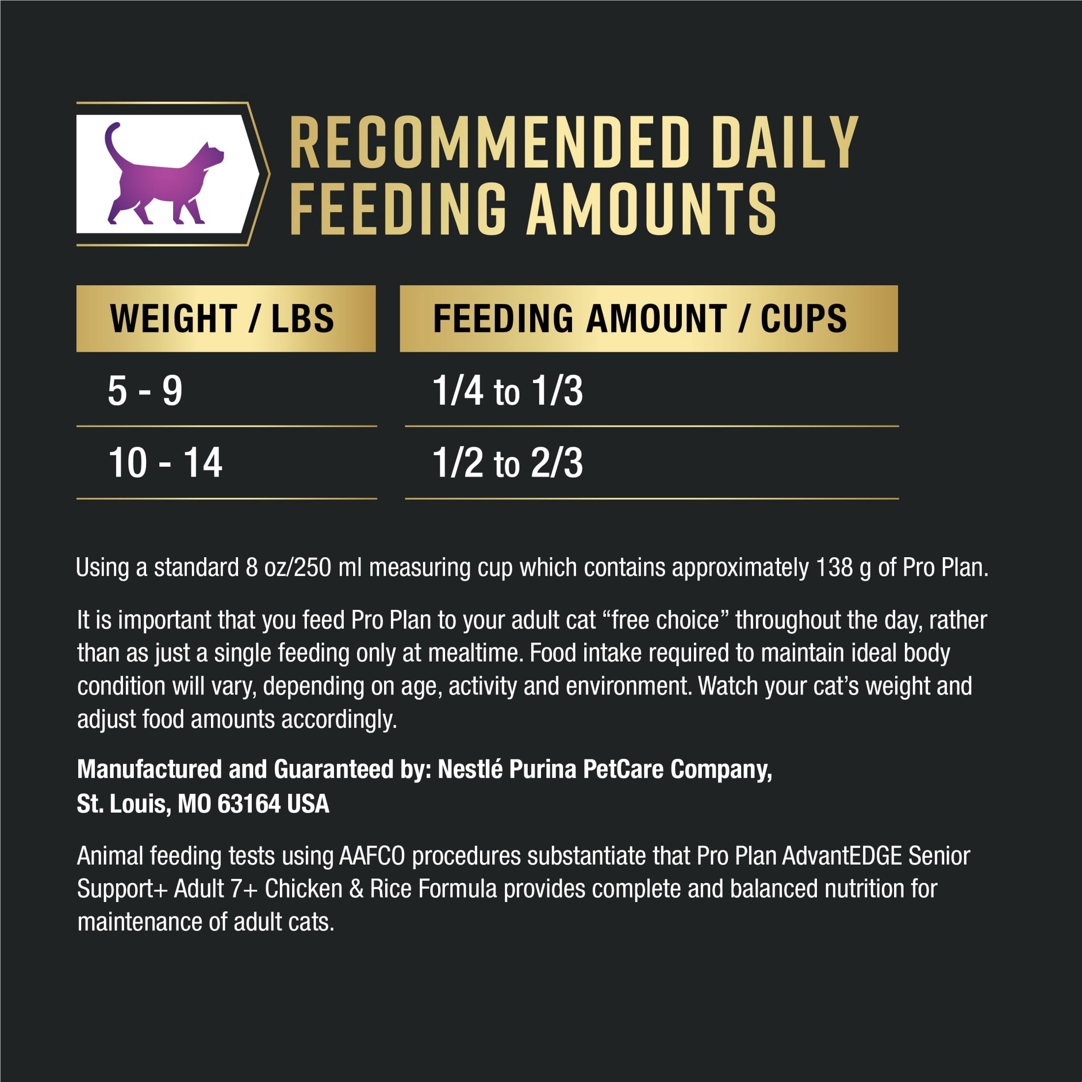 Purina Pro Plan AdvantEDGE Senior Support Plus Adult 7 Plus Chicken and Rice Formula Senior Dry Cat Food, 12 lb.