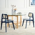 thumbnail image 4 of SAFAVIEH Luz Contemporary Cane Dining Chair, Navy, Set of 2 (17.3 in. W x 20.1 in. D x 31.9 in. H), 4 of 13
