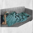 thumbnail image 6 of Teal Soft Flannel Fleece Throw Blanket, Abstract Floral Arrangement Nature Winding Tendrils Design Flora Drawing Style, Cozy Plush for Indoor and Outdoor Use, 50" x 60", Turquoise Black, by Ambesonne, 6 of 6