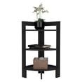 thumbnail image 3 of Riga Corner 3-Tier Shelf Side Table 31.7" High , Sofa Table, End Table with Tray White Black, 3 of 5