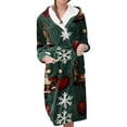 thumbnail image 1 of Peignoirs pour Femmes Peignoir Long Chaud Tendance à Manches Longues d'Hiver Pyjama Robe de Nuit, 1 of 5