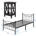 thumbnail image 5 of 3 Piece Twin Size Bedroom Sets with Black Metal Bed Frame and 2 Black Nightstands, 5 of 10