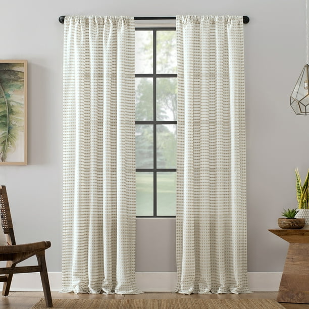 Check Pattern Anti Dust Curtain Panel, Modern Curtain Panels