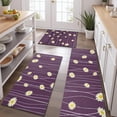 thumbnail image 2 of Purple Daisy Flower Wavy Lines Pattern Kitchen Rugs Sets Of 3,Kitchen Runner Rugs Non Skid Washable,Decorative Kitchen Floor Mats for Kitchen,Sink,Laundry,17"x30"+ 17"x47" + 17"x59", 2 of 6