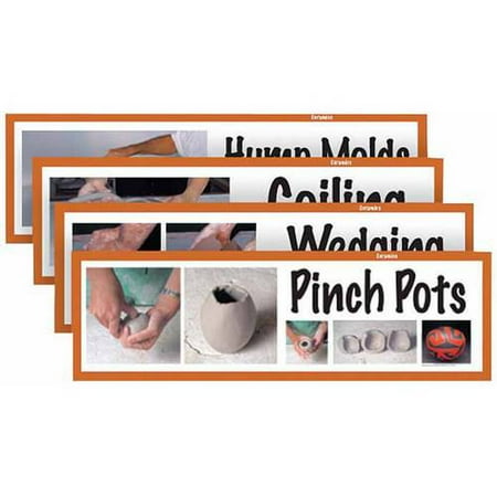 School Specialty Ceramic Concepts Art Display Cards, 18" x 6", Set of 16