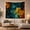 Golden Honeycomb, variant on Dark Honeycomb Grid with Amber Center Band, Moody Abstract Style for Abstract Art Fans, Geometric Wall Decor Housewarming Gift, Tapestry Wall Hanging for Bedroom and Office