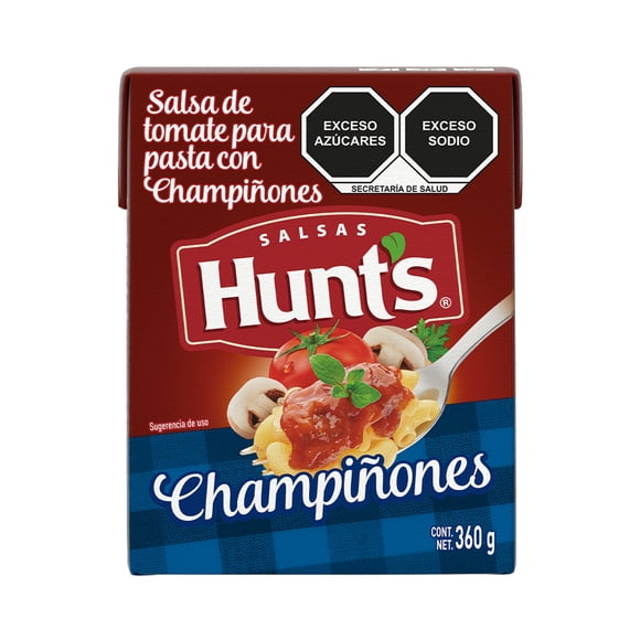 Salsa para pasta Hunts de tomate con champiñones 360 g