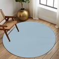 thumbnail image 3 of Light Blue Round Rugs 8ft, Farmhouse Solid Blue Color Modern Art Non Slip Washable Rug Runner, Low Pile Indoor Floor Carpet Mat Bathroom Rugs for Living Room, Bedroom, Kids Room, 3 of 9
