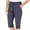 Dark Blue, variant on UAMVSH Women's Capri Cargo Pants Outdoor Hiking Workout Pockets Pants Cuffed Hem Elastic Waist Drawstring Athletic Cropped Pants