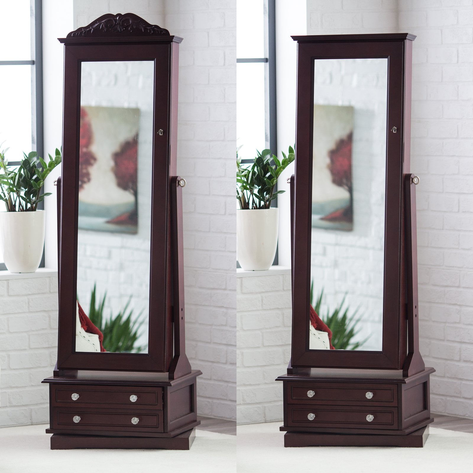 Belham Living Swivel Cheval Mirror Jewelry Armoire