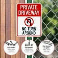 thumbnail image 4 of Private Driveway No Turn Around With Symbol Sign,, 4 of 8
