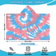 thumbnail image 2 of Colorful Tie Dye Pattern Hooded Bath Towel，60"x35" for Ages 3 To 12 Kids, Quick Dry Lightweight Soft Microfiber Hood Beach Towel Cover Up for Kids, 2 of 7