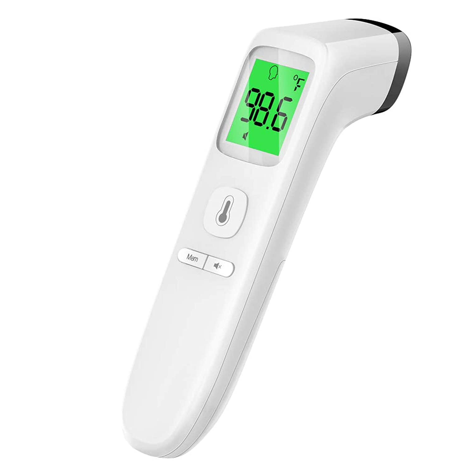 Infrared Thermometer for Adults Forehead ，Temperature Gunwith LCD Screen for Adults and Baby Non Contact,Accurate Instant Reading with Alarm and Memory Function 