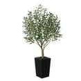 thumbnail image 4 of DR.Planzen UV Resistant 5ft Artificial Olive Tree in Black Large Planter with Pebbles– Faux Olive Tree for Indoor and Outdoor Decor, Lifelike Greenery for Home & Garden Decor, 4 of 10
