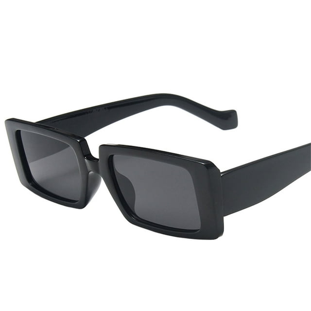 kurtrusly Rectangular Lightweight Frame Protection For Fashionable Look PC Materials Eyeglasses Bright black frame 1Set