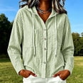 thumbnail image 2 of MaFYtyTPR Women Striped Hoodies Fashion Button Long Sleeve Casual Blouse Sun Protection Hooded Top for Women A-Green XL, 2 of 6