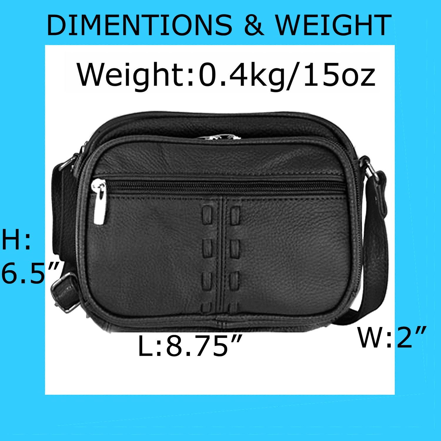 Cowhide Leather Womens Shoulder Purse Small Cross Body Organizer Bag with...