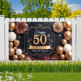 thumbnail image 5 of Golden Frame Happy Birthday Banner Decorative Design Cheers to 50 Years for Celebration Event Party Anniversary, 5 of 8