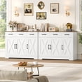 thumbnail image 4 of Homfa 42.5'' Kitchen Buffet Sideboard Cabinet, 3 Drawers Farmhouse Coffee Bar Storage Cabinet with Adjustable Shelf, White, 4 of 7