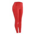 thumbnail image 6 of Workout Leggings with Two Side Pockets for Women High Waist Yoga Pants Soft Lightweight Athletic Gym Tights, Red L, 6 of 7