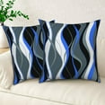 thumbnail image 5 of Dashan Blue Black White Pillow Cover 16x16 Set of 2,Modern Geometric Lines Cushion Cases for Couch Sofa Bed Home Decor, 5 of 6