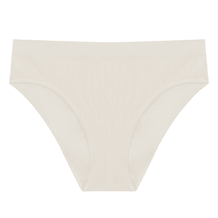 Fulorrnie Underwear for Women Comfort Cheeky Sport Breathable Panties Seamless High Waist Banded Stretchable Panty Beige L