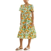 Split Neck Tiered Maxi Dress