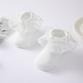 thumbnail image 2 of Princess Newborn Baby Girls Socks Lace Ruffles Frilly Ankle Dress Socks Non-Slip Cotton Socks for Infant Toddler, 2 of 5