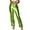 Green, variant on XFLWAM Women's Shiny Metallic Rave Pants Straight Leg Faux Leather High Waist Pants with Pockets for Party Club Streetwear Pink M