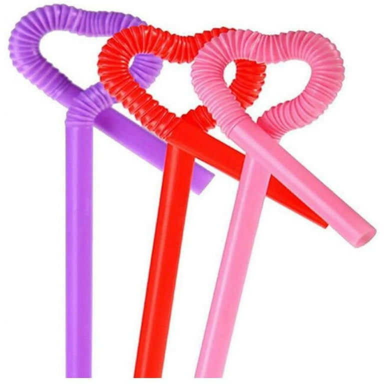 Flamingo Straws - pack of 10, tropical drink, pink, twisted drink  accessory, plastic novelty crazy straws