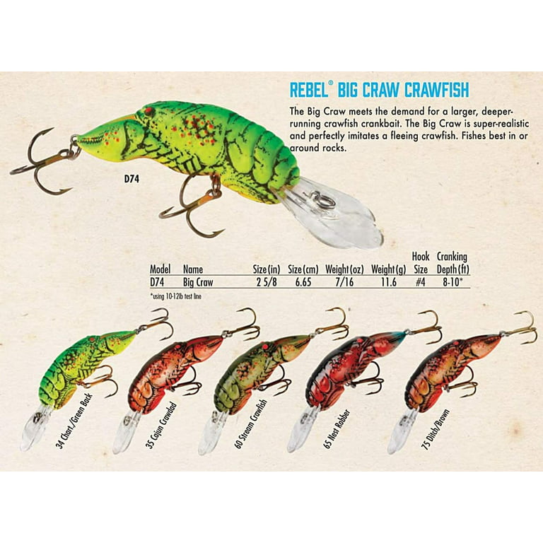 Vintage Rebel Crawfish fishing lure (21902) 