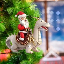 Luoshdecor Santa on Dragon Ornament 2025,Funny Acrylic Santa Claus Dragon Decoration for Christmas Tree Home Gift Decor