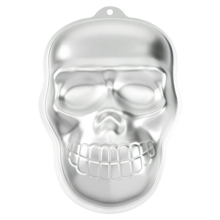 

NUOLUX Halloween Aluminum Skull Head Cake Chocolate Fondant Candy Mold Mould Baking Mold (Silver)