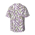 thumbnail image 6 of Daiia Lavender Flowers Men's Linen Shirts Short Sleeve Casual Shirts Button Down Shirt for Men Beach Summer Wedding Shirt-Small, 6 of 6