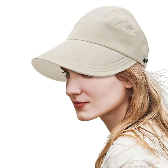 Ticikt Sun Hat Adjustable Summer Beach Hat for Women Men Lightweight Breathable Sunshield Outdoor Travel,Color:White