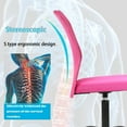 thumbnail image 4 of Armless Office Chair Mesh Desk Chair Adjustable Mesh Computer Chair No Arms Task Rolling Chair with Quiet 360° Swivel Wheels for Adults, Pink, 4 of 7