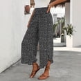 thumbnail image 5 of Cagogo Women's High Waisted Wide Leg Capri Pants Flowy Polka Dot Boho Vacation Loose Trousers Casual Summer Travel Beach Outfits, Black M, 5 of 5