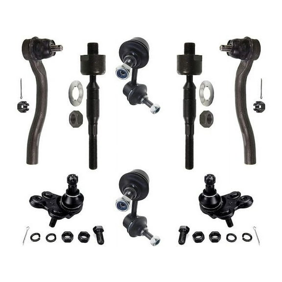 Front Ball Joint Sway Bar Link Tie Rod End Kit - Compatible with 2006 - 2011 Honda Civic 2007 2008 2009 2010